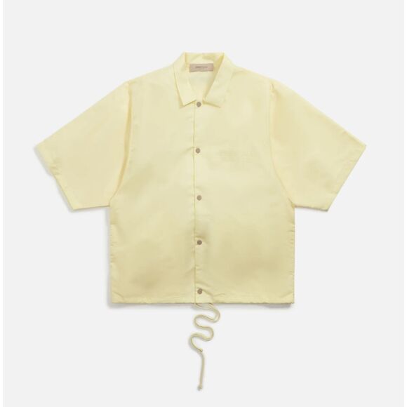 NWT Fear of God Essentials Kids 10 Short-Sleeve Nylon Shirt Jacket Canary Yellow - Picture 1 of 10